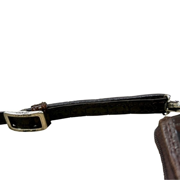 Brighton Brown Croc Embossed Crossbody Bag with Silver Buckle - Picture 4 of 14